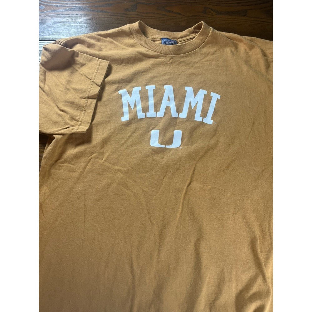 Vintage Champs Sports T-Shirt Mens M Burnt Orange Miami Hurricanes USA Tee EUC